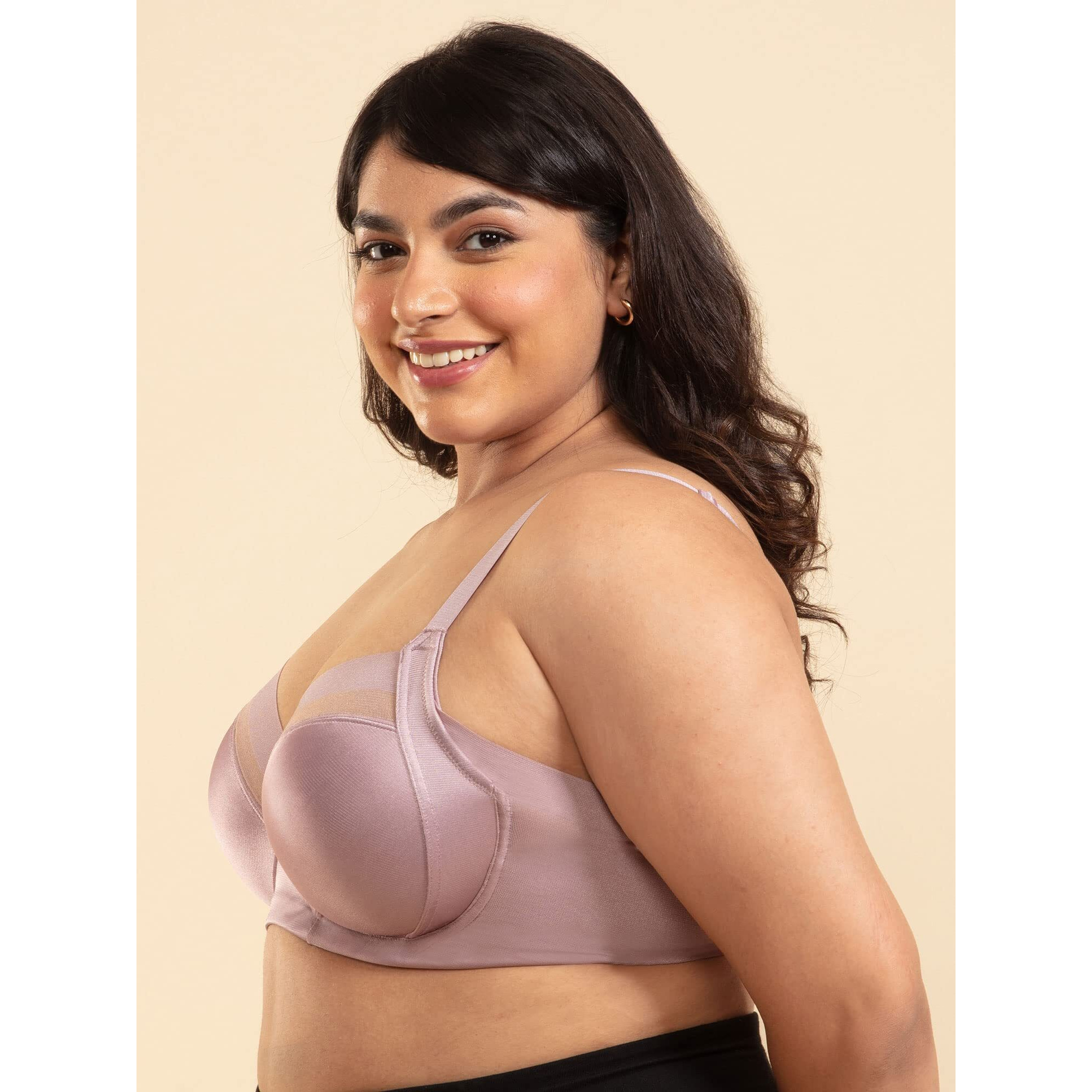 Nykd Everyday Heavy Bust T-Shirt Bra For Women Super Support Non Padded, Underwired, Medium Coverage - Bra, Nyb150, Lavender, 42C, 1N