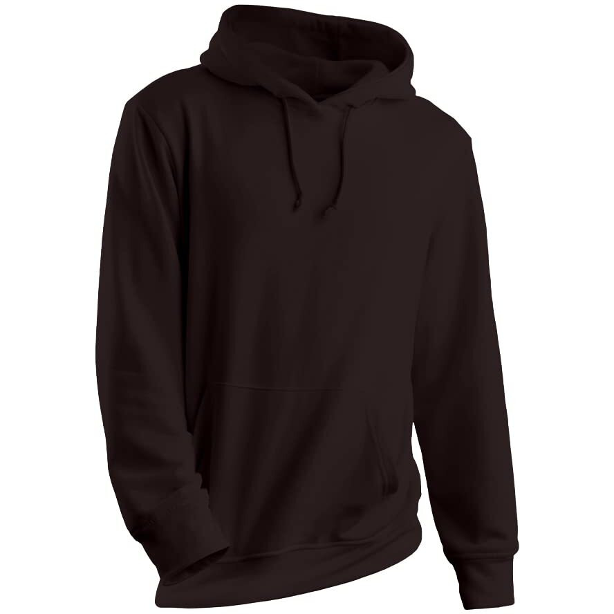 Nobero Elegant Unisex Dark Oak Cotton Solid Plain Hoody Sports Winter Gym Workout Running Travel Trekking Hooded Sweatshirts And Hoodies For Unisex Cotton Winter Casual Wear Without Zipper-M