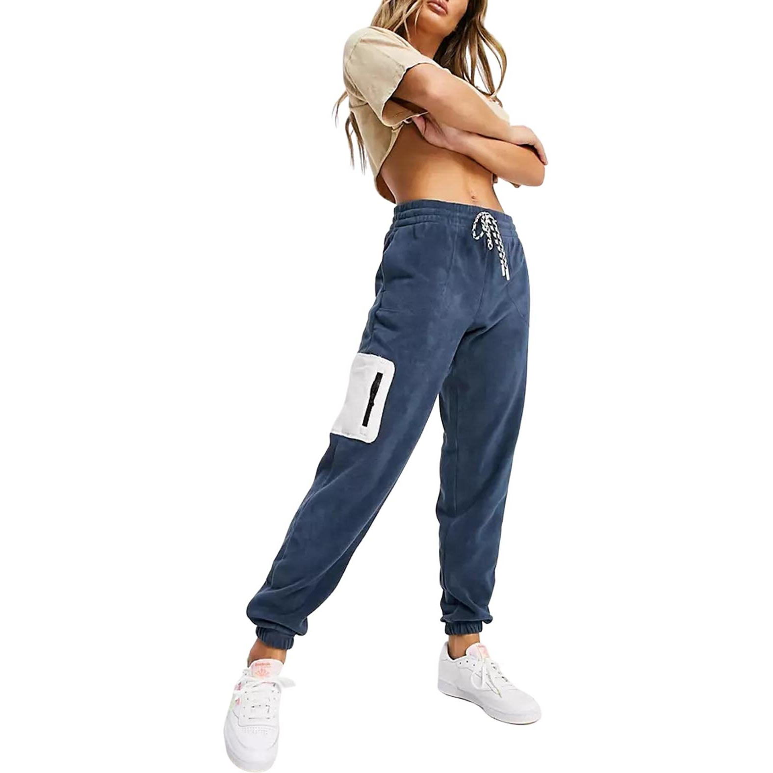 Nobero Women's Regular Fit Track Pants (1W-Bwwj-R0030-Nb_Navy Blue_S)