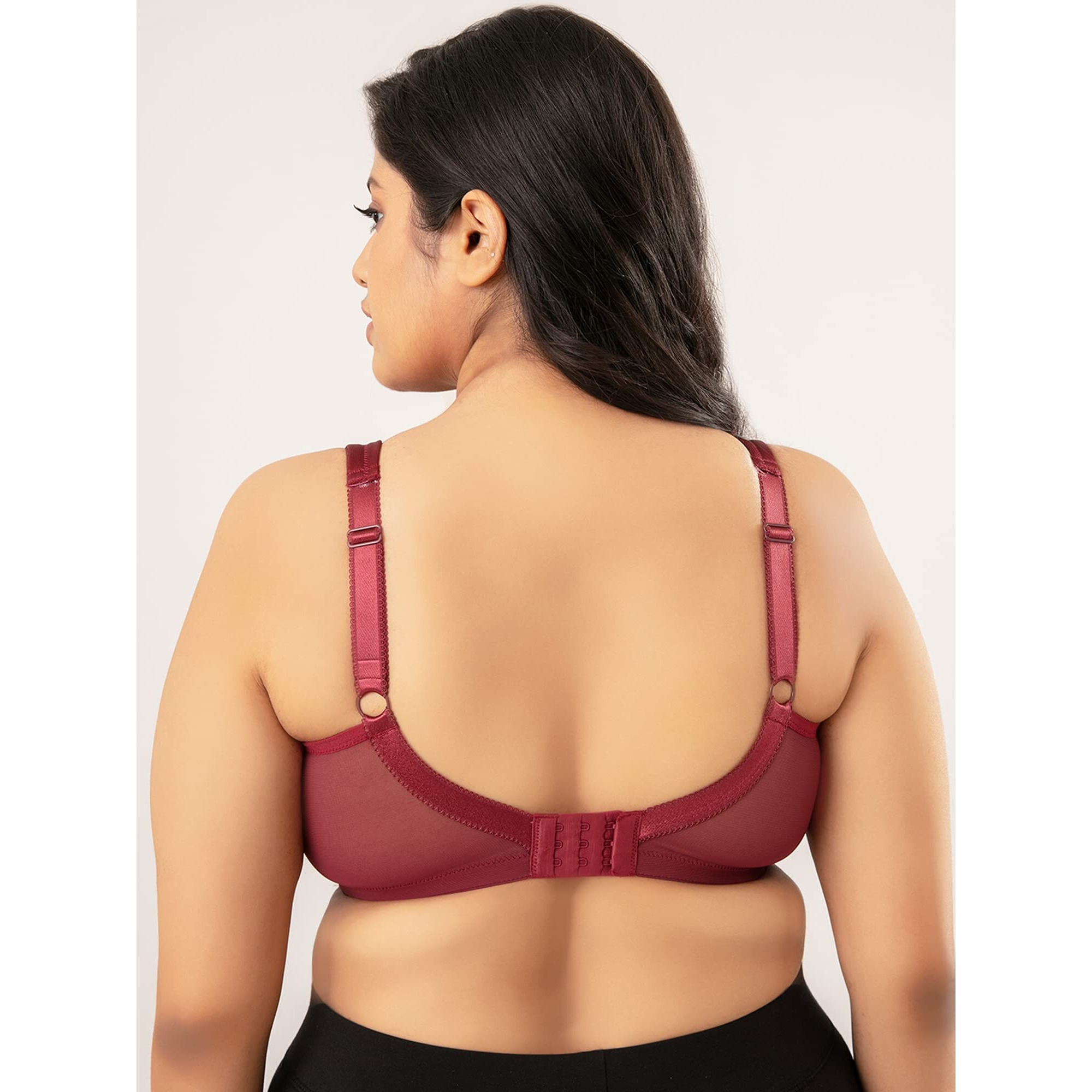 Nykd By Nykaa Side Smoothening, Wirefree Minimizer Bra -Maroon Nyb044-32Dd