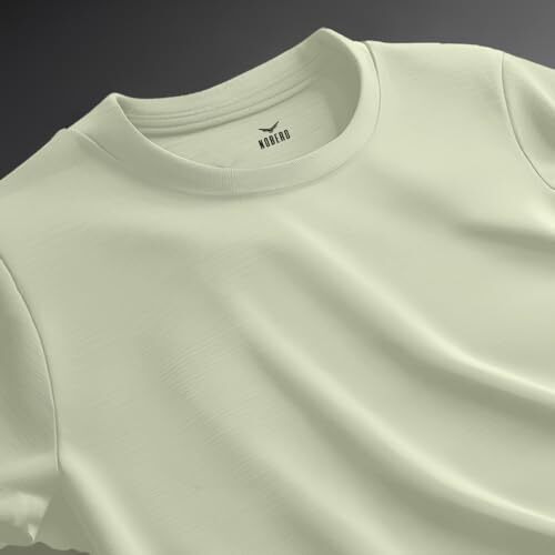 Nobero Men's Cotton Solid Regular Fit T-Shirt (1M-Twts-R0007_Aloe Green L)