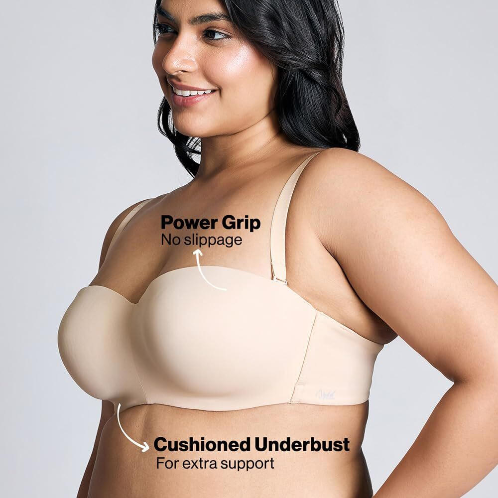 Nykd Women's Polyamide Heavily Padded Underwire Push-Up, Strapless, T-Shirt Bra (Nykdb00004799_Nude_38B)