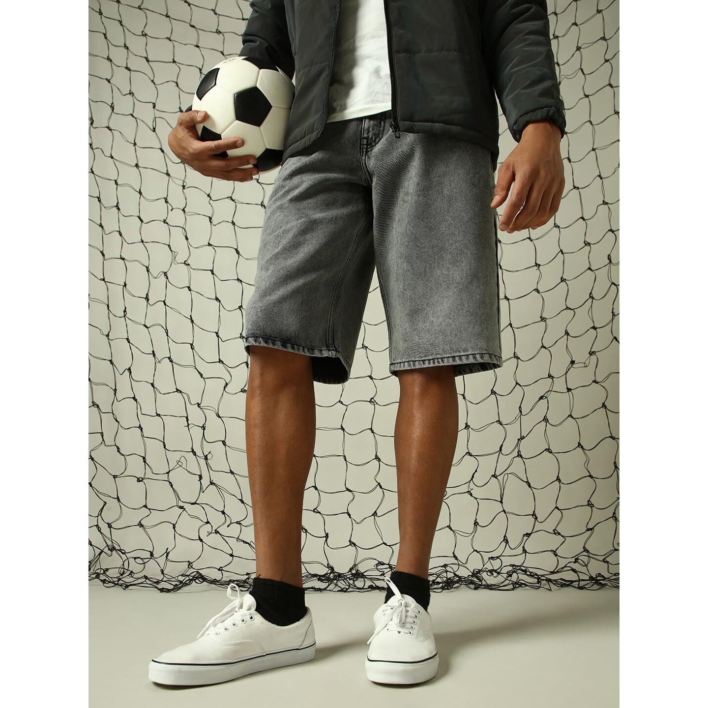 Hubberholme Men Washed Cotton Loose Fit Mid- Rise Shorts Grey