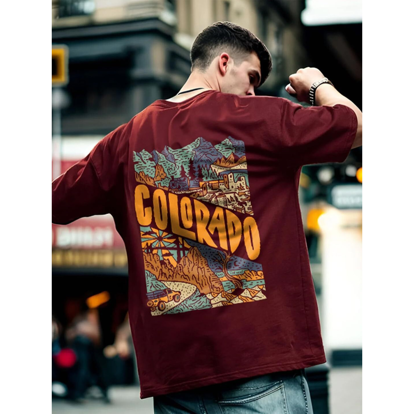 Nobero Cotton Men's Solid Oversized Fit T-Shirt (1M-Twrt-C0694_Wine Red, Xl