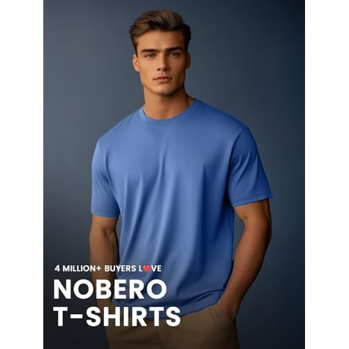 Nobero Cotton Men's Solid Regular Fit T-Shirt (1M-Twts-R0008_Marine/Grey Melange/Black, 2Xl