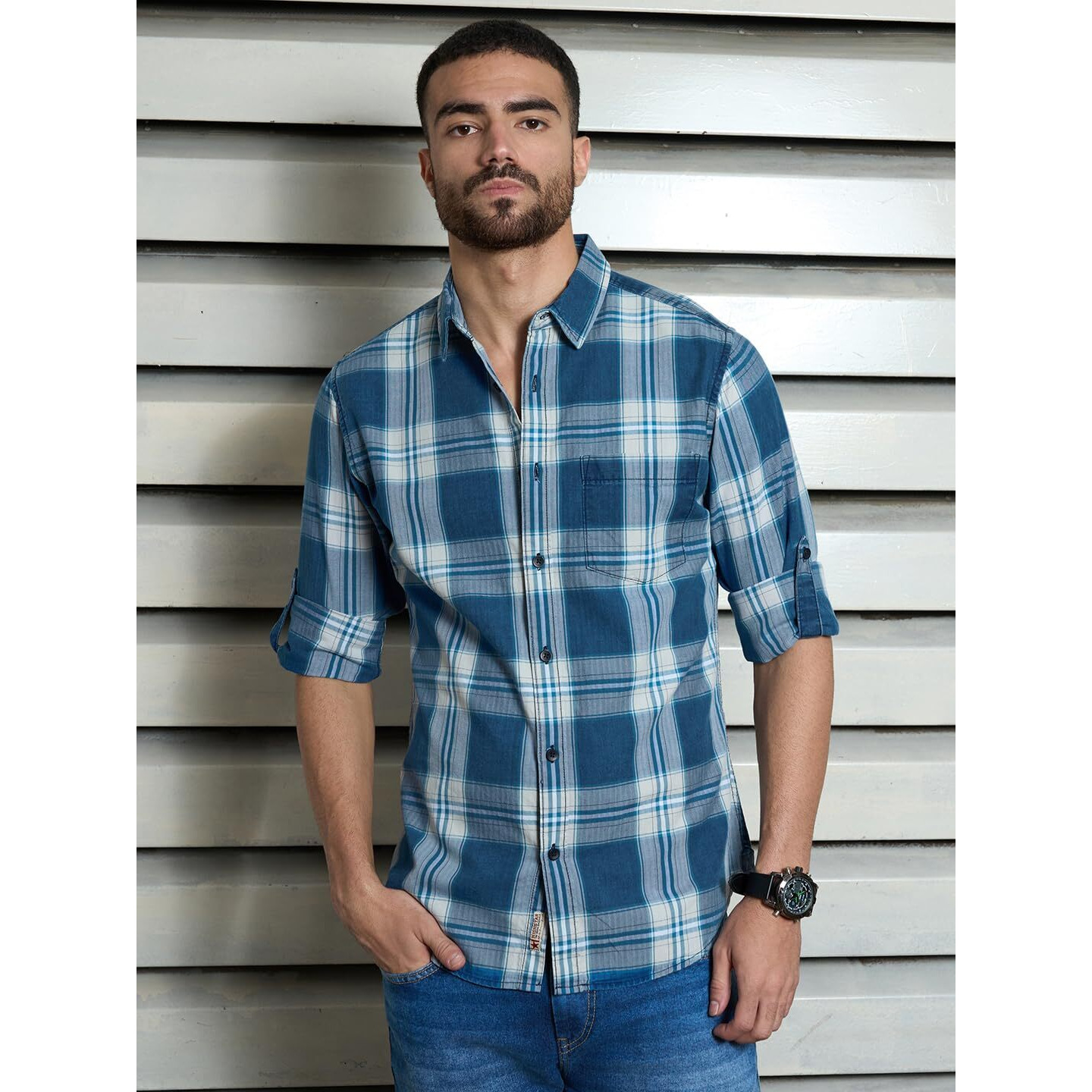 High Star Cotton Men's Regular Fit Shirt (Hsmshs2431_Multi_2, 42