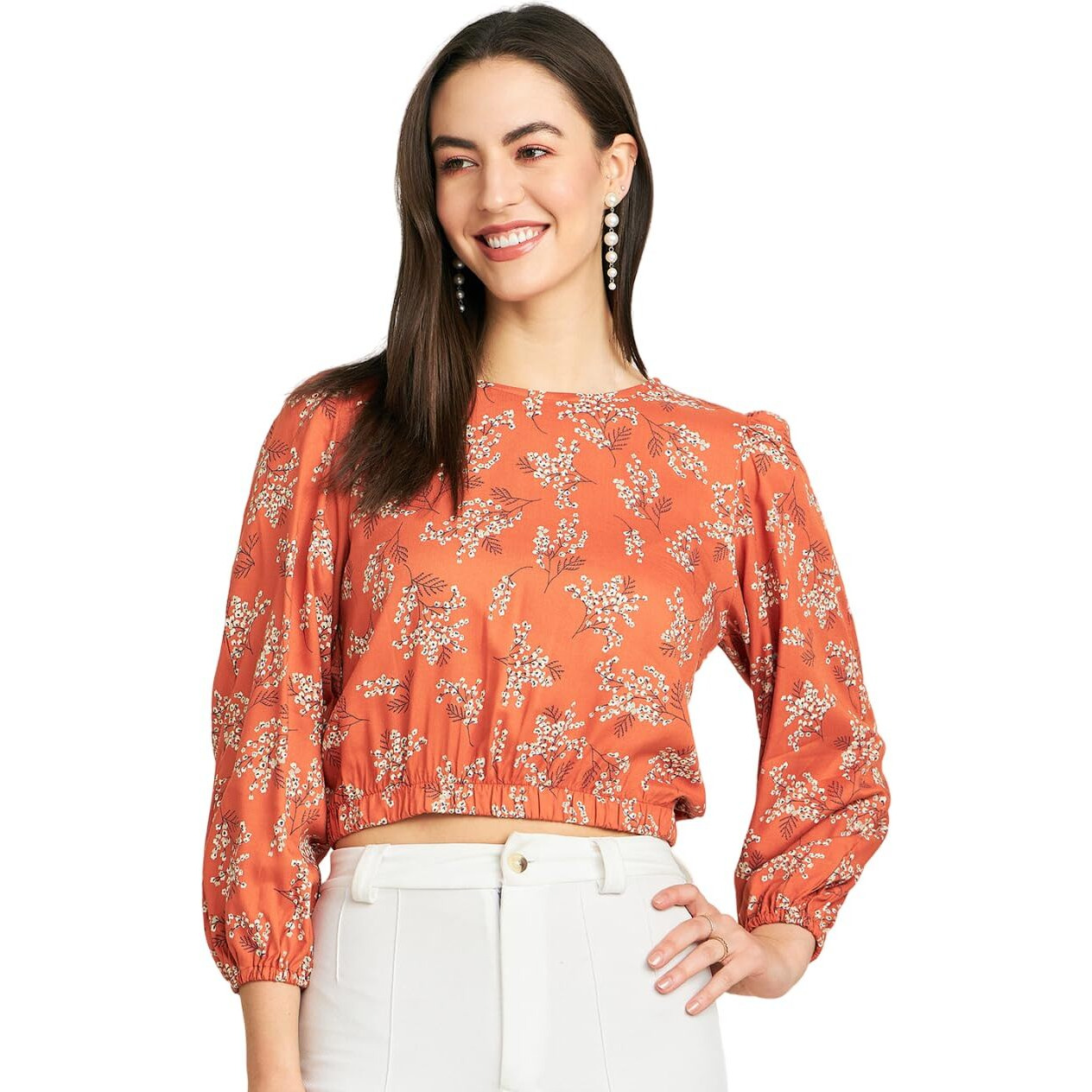 Modeve Women Floral Crop Top For Summer