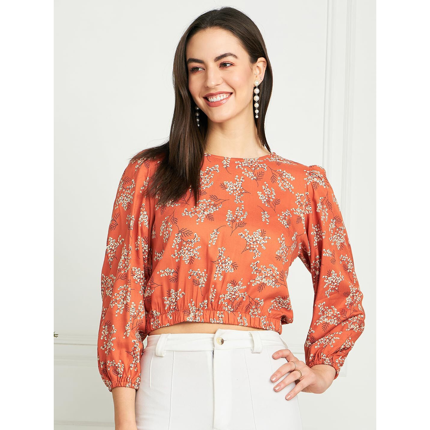 Modeve Women Floral Crop Top For Summer