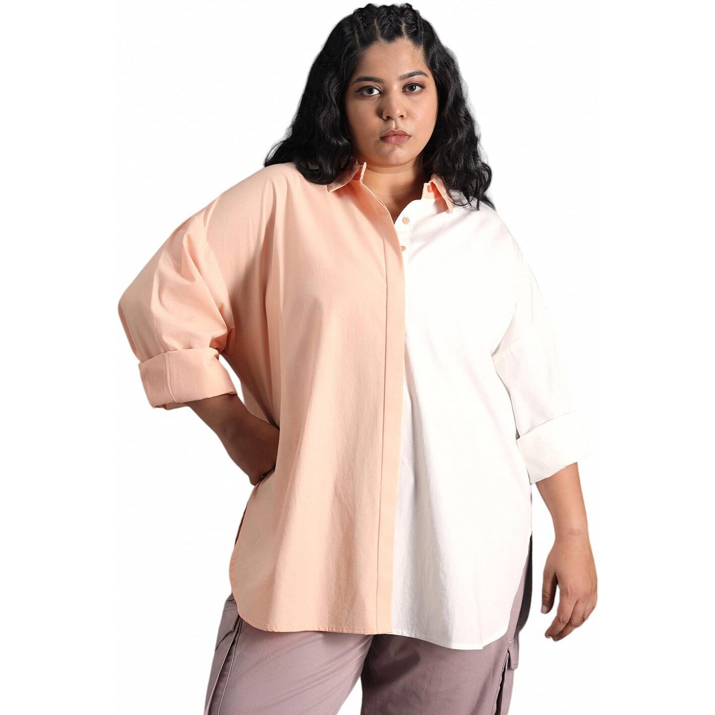 High Star Women's Solid Classic Fit Shirt (Hswshs24F20_Mc3_Multicolor_2