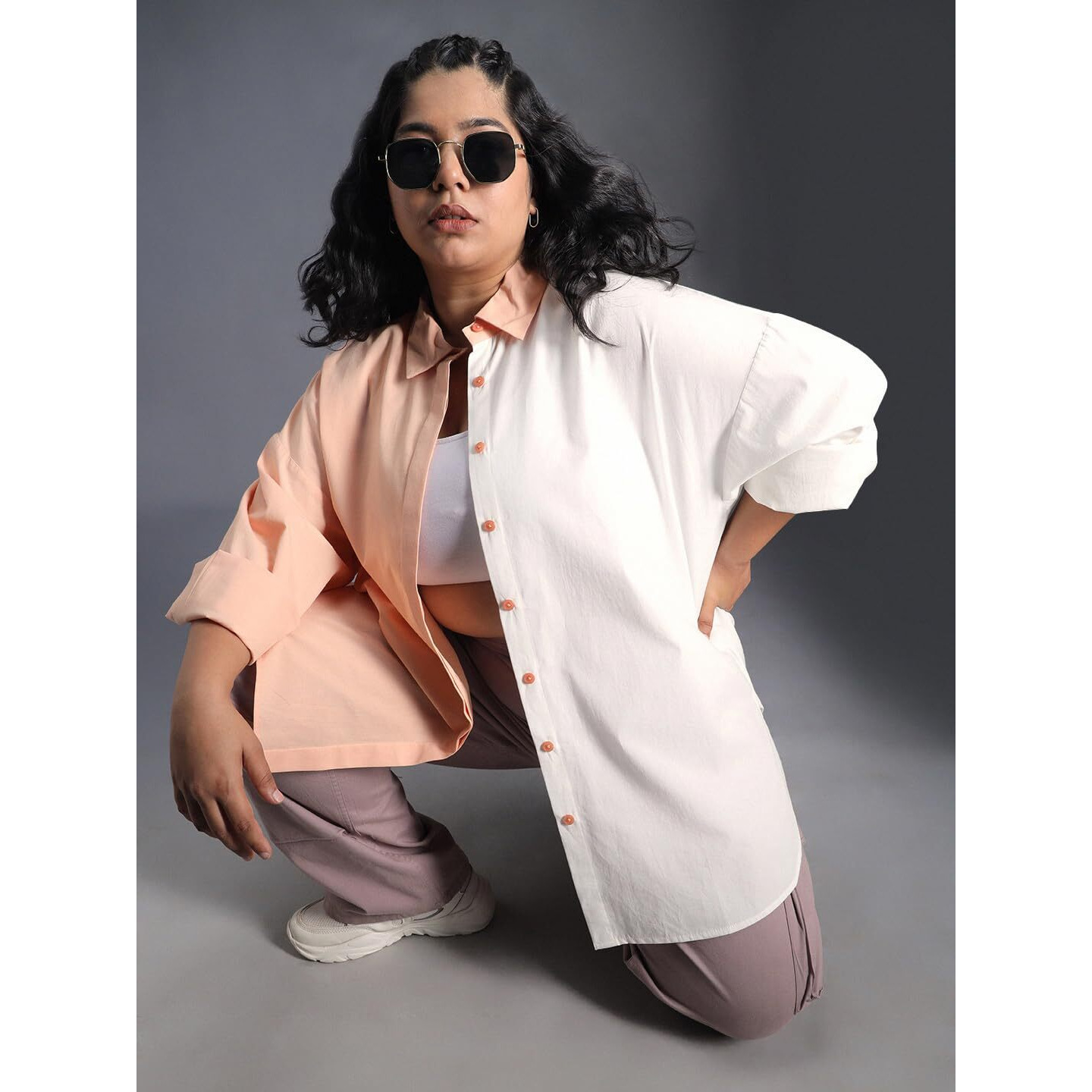 High Star Women's Solid Classic Fit Shirt (Hswshs24F20_Mc3_Multicolor_2