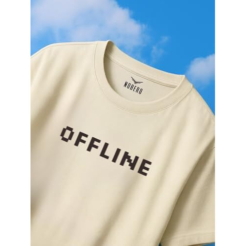 Nobero Cotton Men's Solid Oversized Fit T-Shirt (1M-Twrt-C0737_Sand, Large