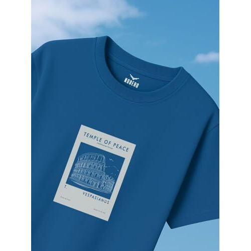 Nobero Cotton Men's Solid Oversized Fit T-Shirt (1M-Twrt-C0748_Marine 3Xl) Blue