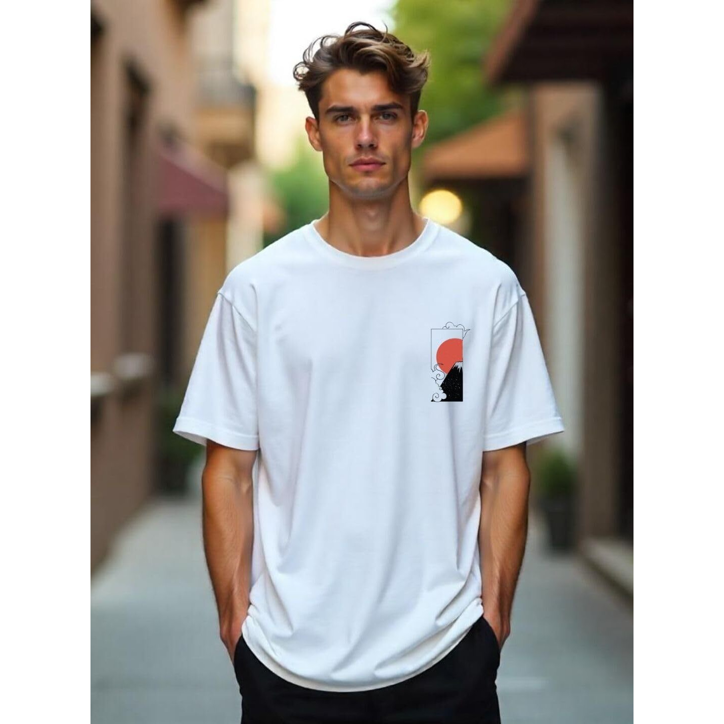 Nobero Cotton Men's Solid Oversized Fit T-Shirt (1M-Twrt-C0748_White Xl)