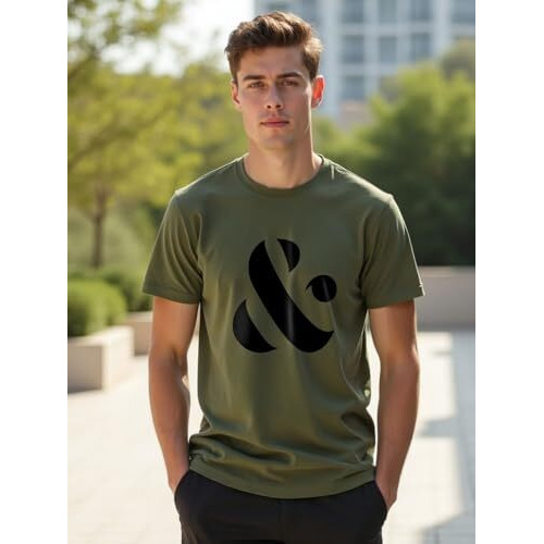 Nobero Cotton Men's Letter Print Regular Fit T-Shirt (1M-Twts-C0761-144X2_Olive Green/Powder Blue/Wine Red, Small