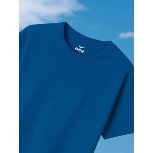 Nobero Cotton Men's Oversized Fit T-Shirt (1M-Twrt-C0748_Marine Medium), Blue