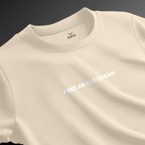 Nobero Cotton Men's Oversized Fit T-Shirt (1M-Twrt-C0748_Sand Xl), Multicolor