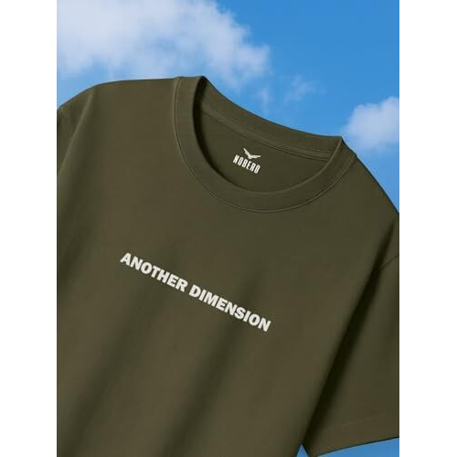 Nobero Cotton Men's Oversized Fit T-Shirt (1M-Twrt-C0748_Olive Green Xl)