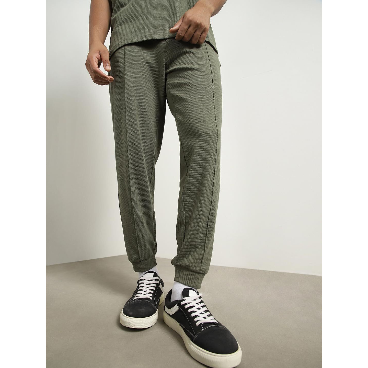 Moses Olive Oversized T-Shirt & Joggers Co Ord Set(1M-Lwcs-R0079-Og7_Olive Green_3Xl)