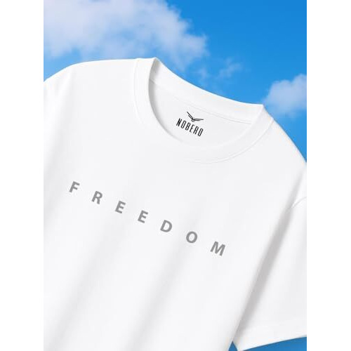 Nobero Cotton Men's Oversized Fit T-Shirt (1M-Twrt-C0748_White Xl)