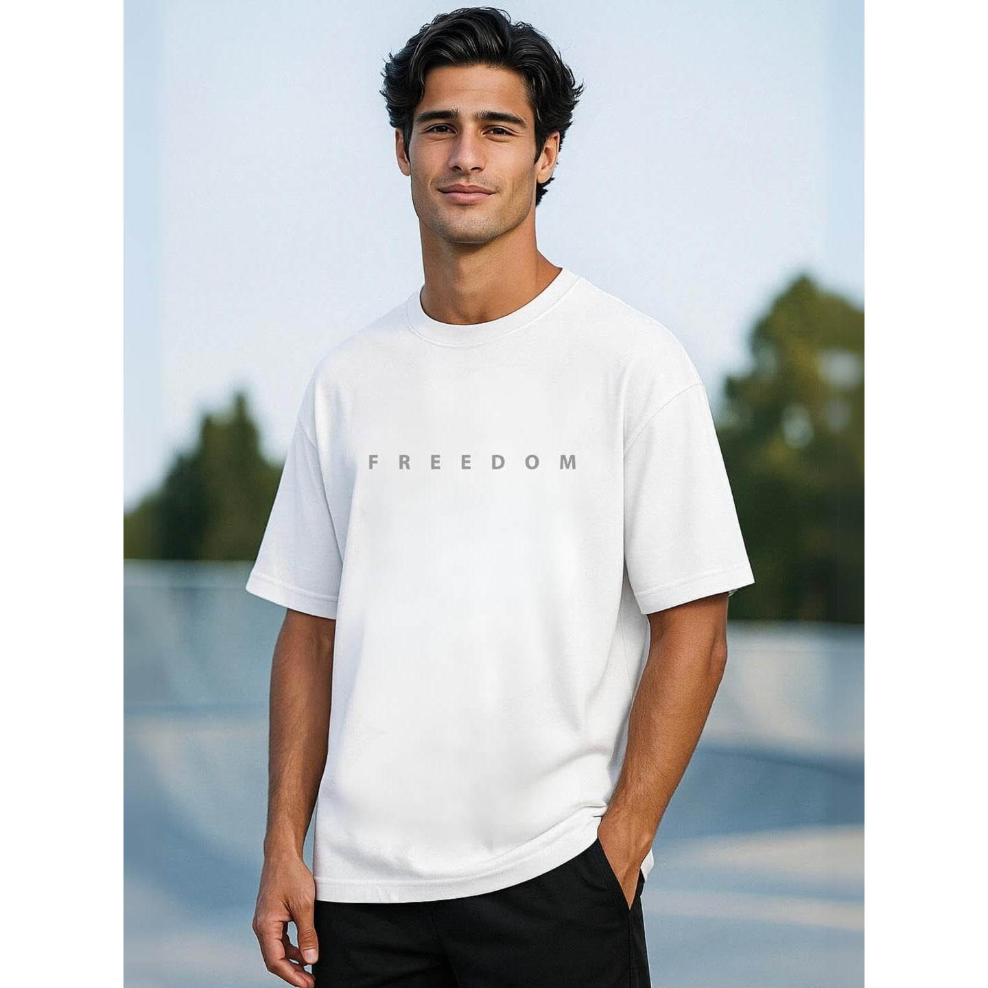 Nobero Cotton Men's Oversized Fit T-Shirt (1M-Twrt-C0748_White Xl)