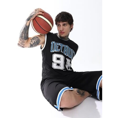 Hubberholme Men Printed Longline Oversized Mid-Rise Round Neck Sleeveless Co-Ord