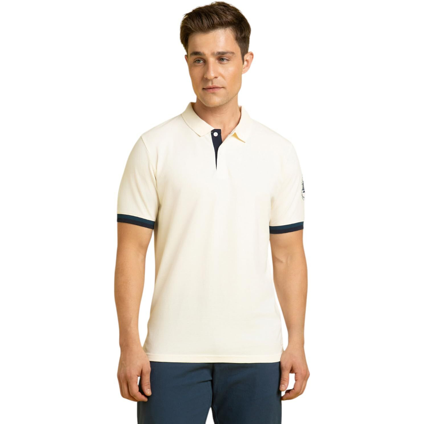 Dennis Lingo Cotton Regular Fit Solid T-Shirts For Men Off White