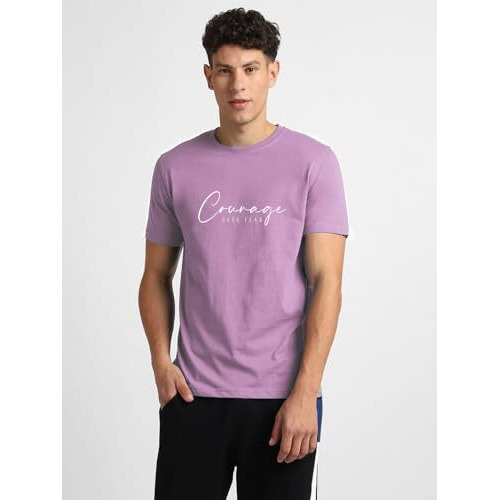 Nobero Men Regular Fit Printed Tee(1M-Twts-C0916-Mu7_Mauve_3Xl)
