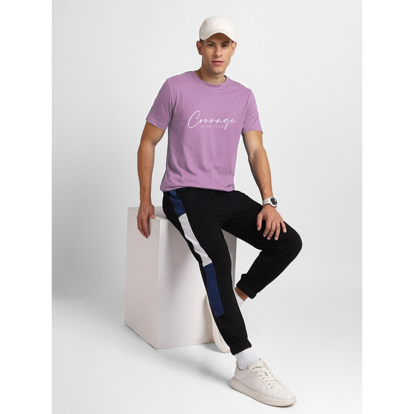 Nobero Men Regular Fit Printed Tee(1M-Twts-C0916-Mu7_Mauve_3Xl)
