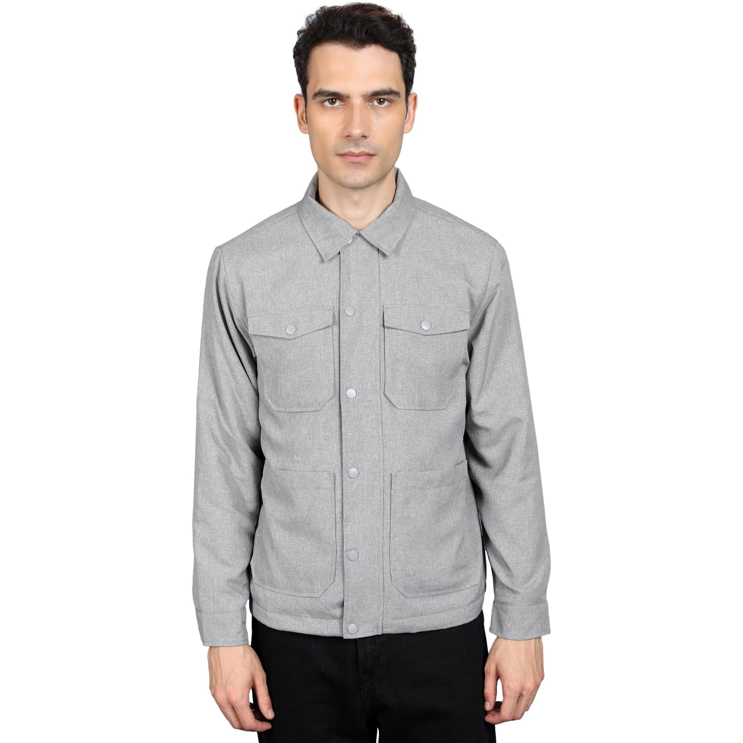 Ketch Men Regular Fit Grey Jacket (Khjk000142