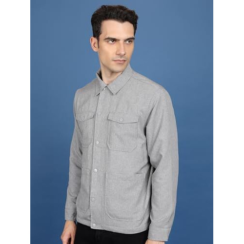 Ketch Men Regular Fit Grey Jacket (Khjk000142