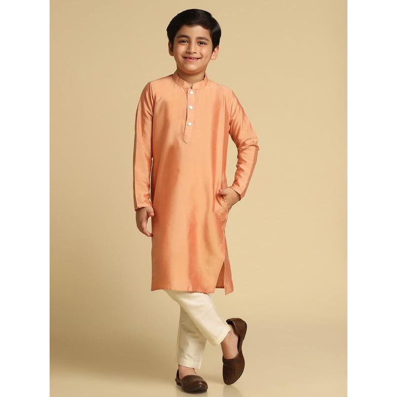 Kisah Boys Kurta, Nehru Jacket And Pyjama Set | Cotton Blend Printed Ethnic Wear For Kids Wedding And Occasions-Kk-0131-5599-Kc101-11-12 Years