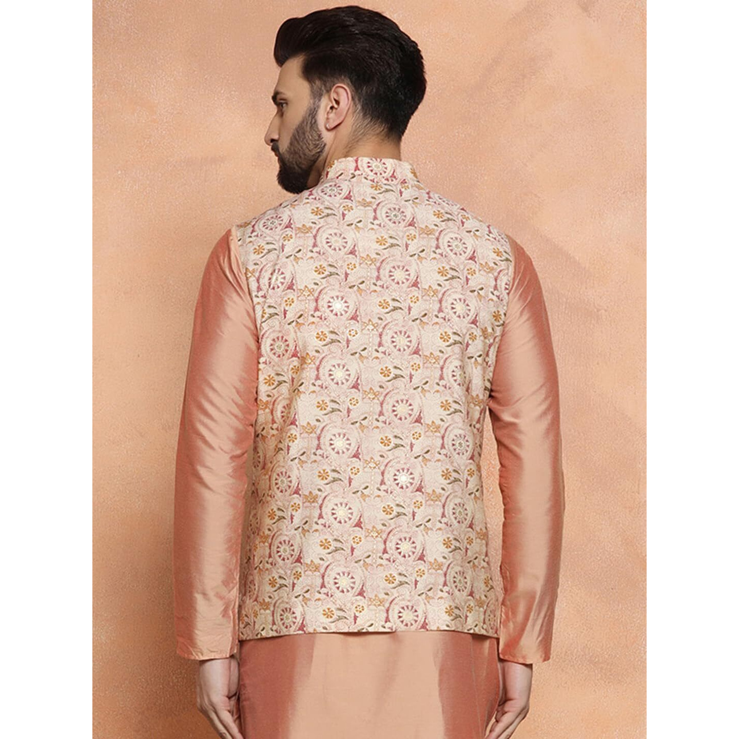 Kisah Nehru Jacket For Men  Printed Cotton Blend Modi Jacket | Ethnic & Formal Waist Coat For Weddings, Parties & Office Wear