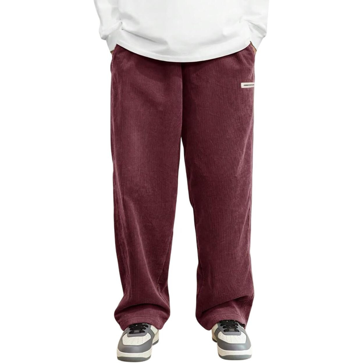 Kotty Mens Solid Drawstring Kuwazome Red Corduroy Pant(Red,32)-Kottymenspant13_32