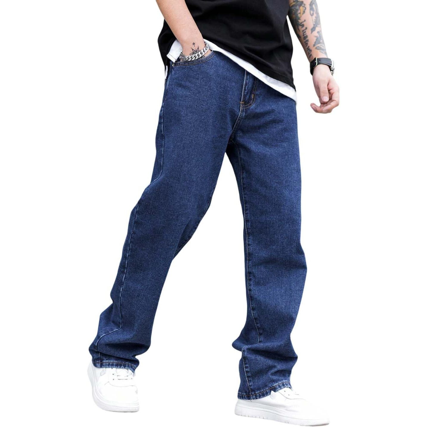 Kotty Men's Solid Regular Fit Mid Distressed Fashionable Trendy Denim Jeans(Blue,34)