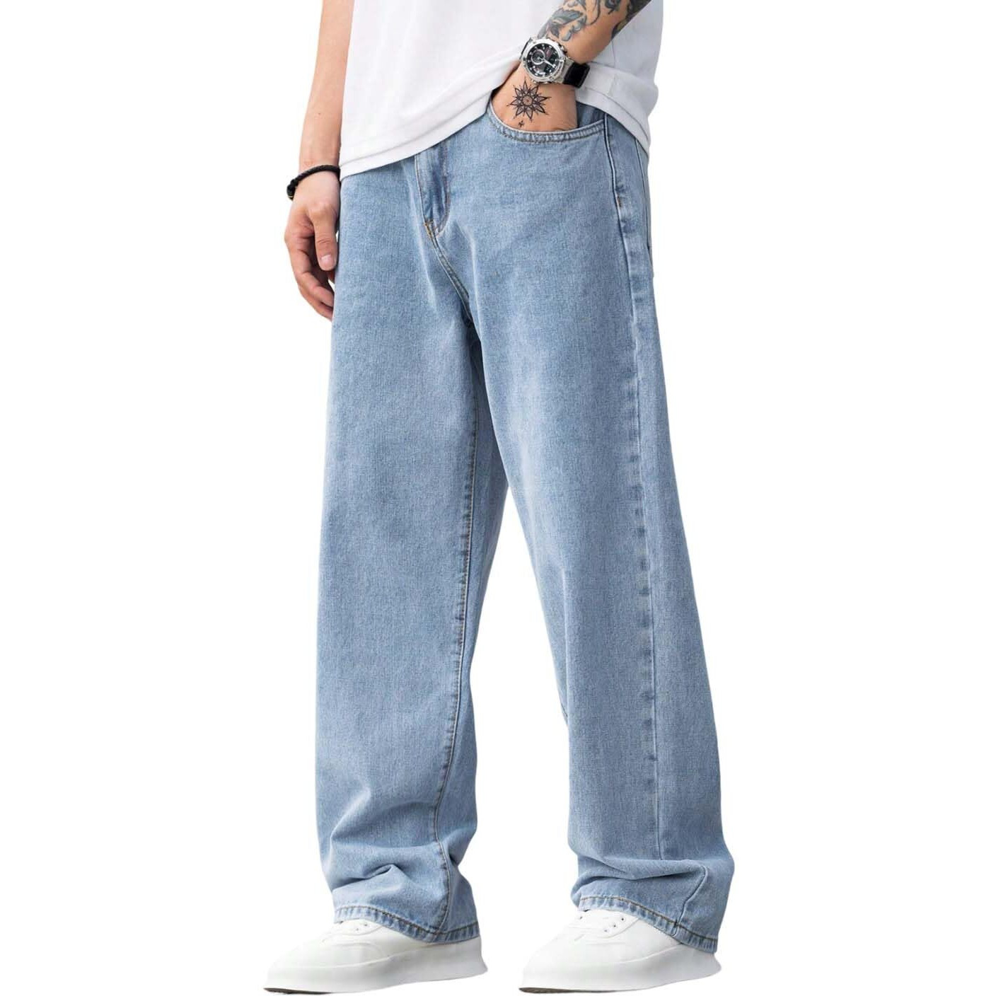 Kotty Men's Solid Regular Fit Mid Distressed Fashionable Trendy Denim Jeans(Blue,28)