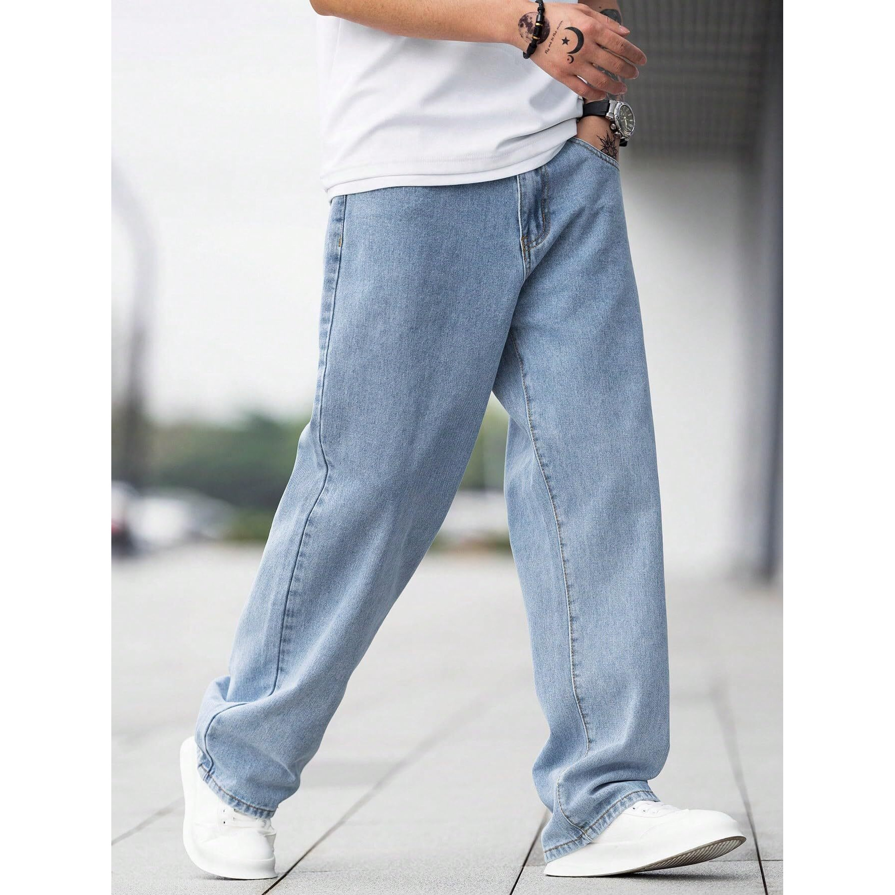 Kotty Men's Solid Regular Fit Mid Distressed Fashionable Trendy Denim Jeans(Blue,28)