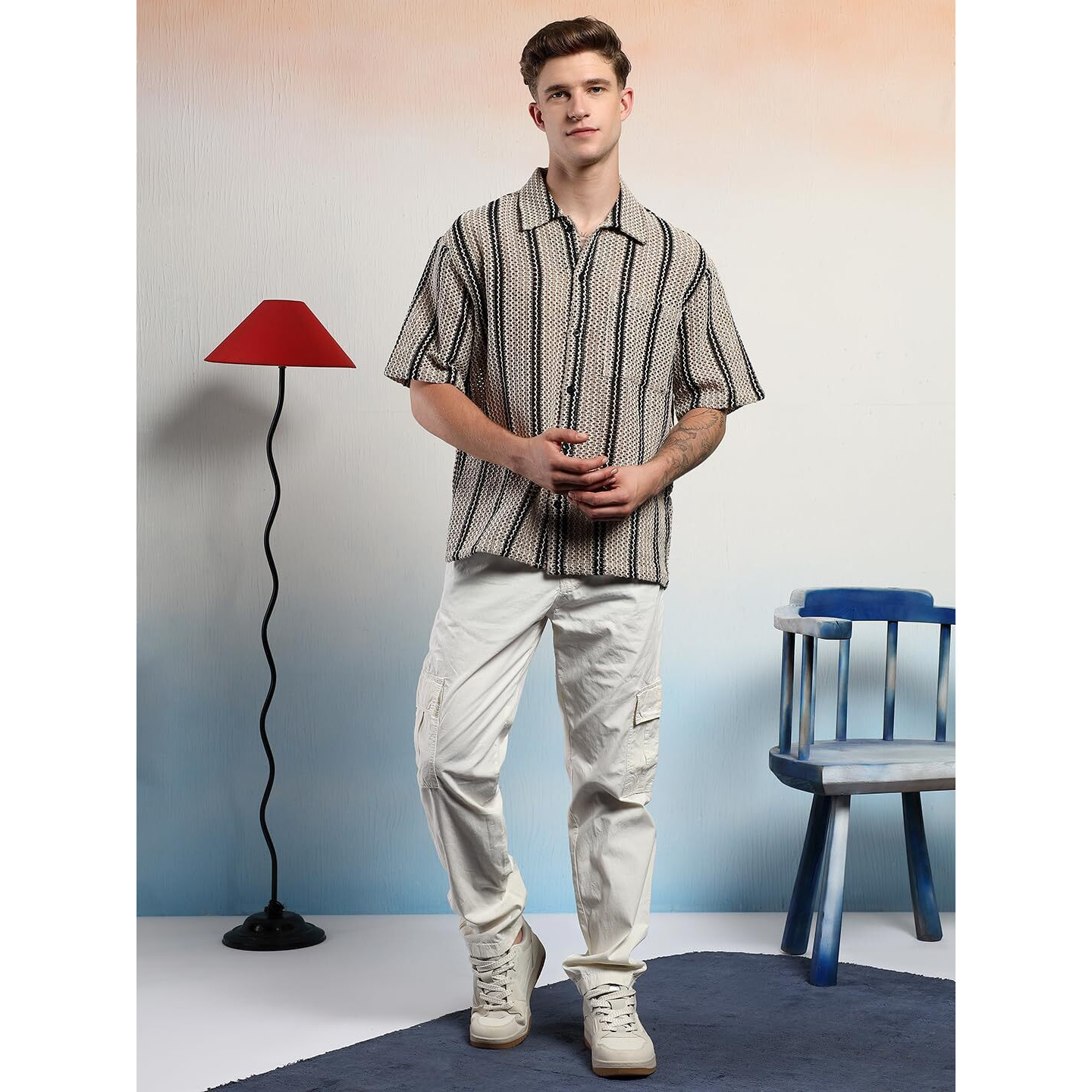 Kotty Men's Solid Regular Button Wild Mustang Casual Shirt(Multicolor,L)-Kttmensshirt230L