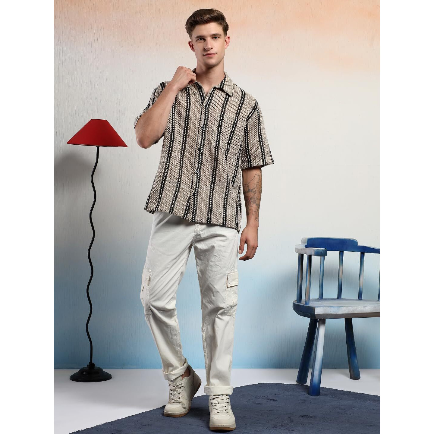 Kotty Men's Solid Regular Button Wild Mustang Casual Shirt(Multicolor,L)-Kttmensshirt230L