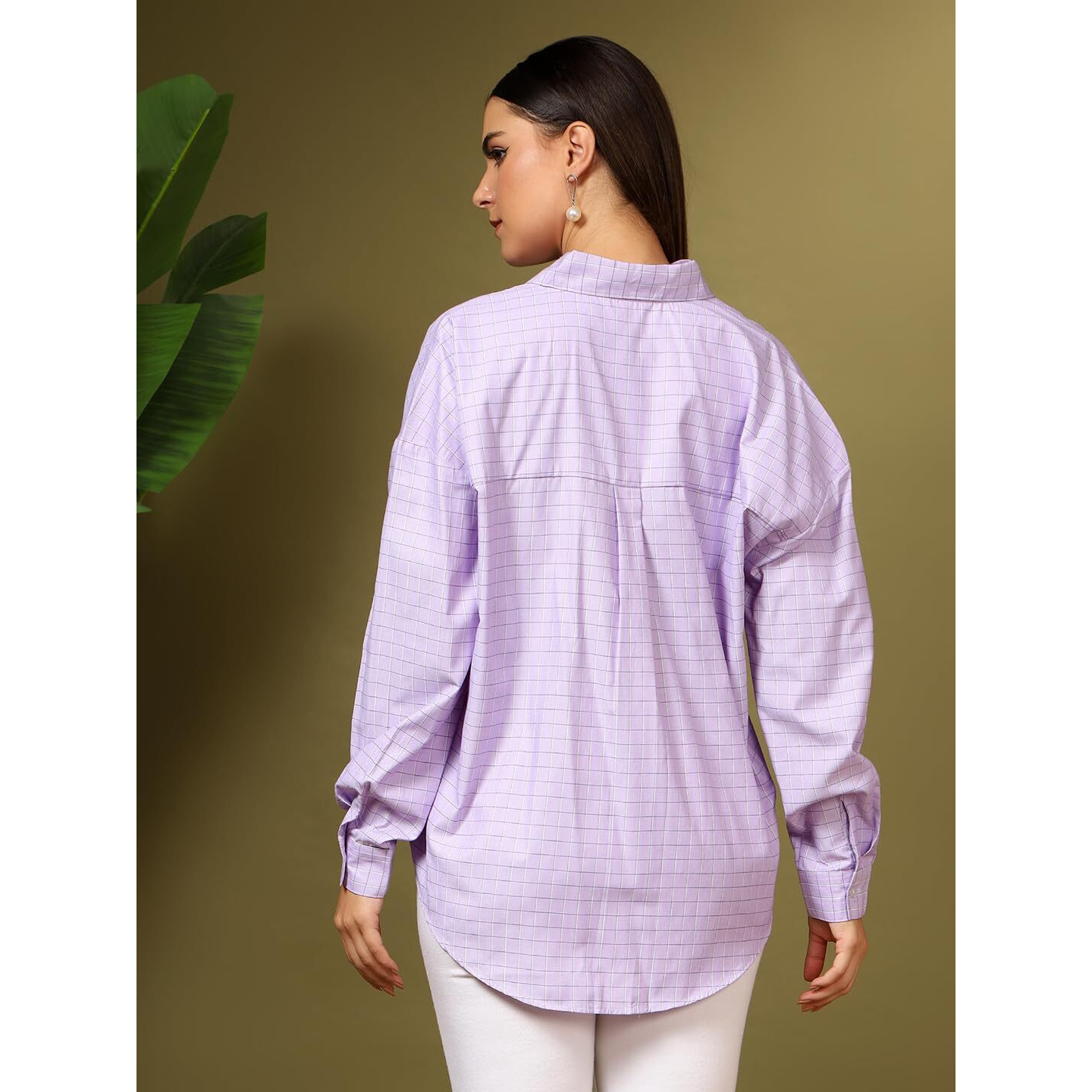 Kotty Women's Oversized Comfortable & Stylish Casual Shirt(Multicolor,M)