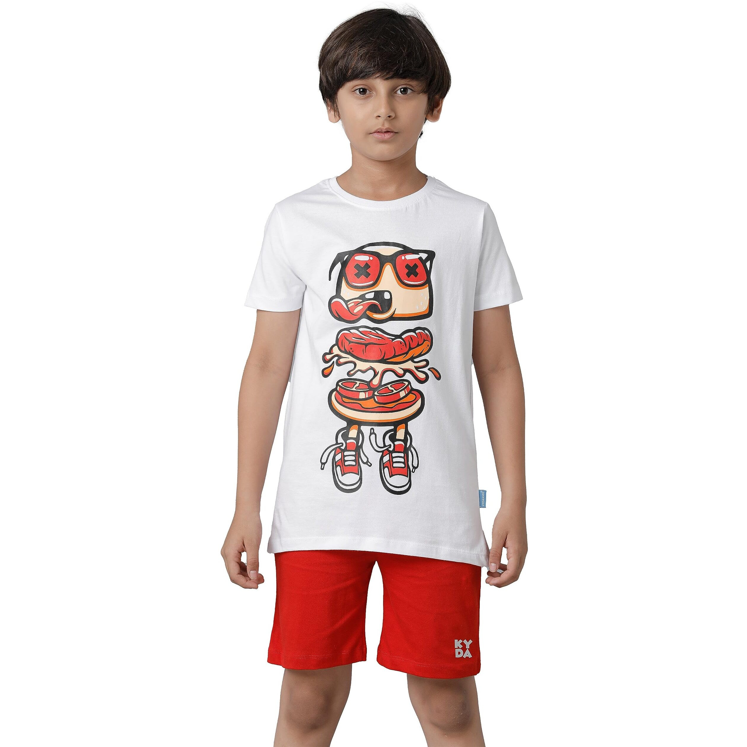 Kyda Kids 100% Cotton Boys Clothing Set Tshirt & Shorts - Half Sleeve Tshirt & Half Pant For Boy(K-Boys-A1-Set-T&S-C1-7-8Y_1,Multicolor)