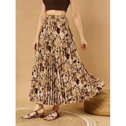 Kzully Crepe Western Women's Skirts Brown