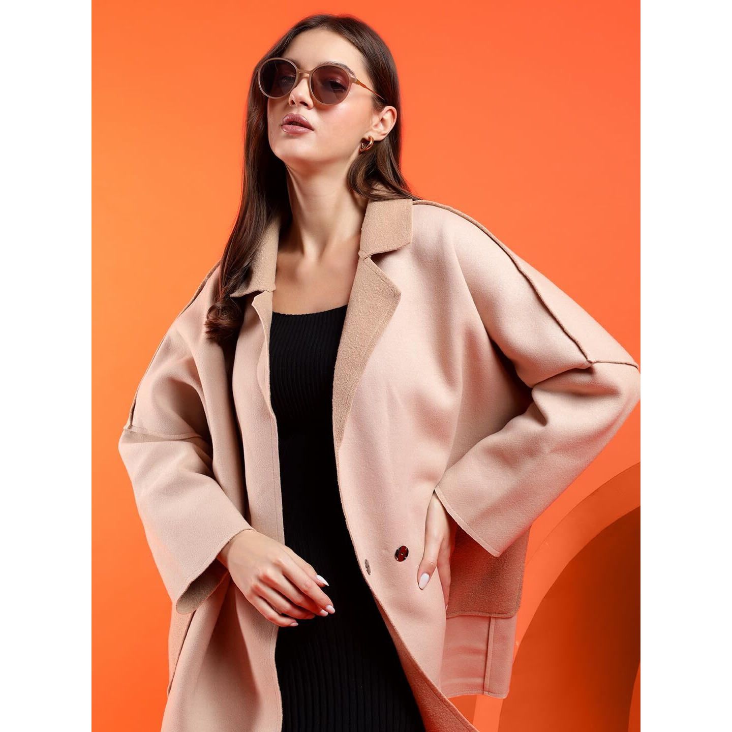 Kotty Women's Elegant Double-Breasted And Buttoned Winter Coats  Warm And Stylish Outerwear(Beige,L)