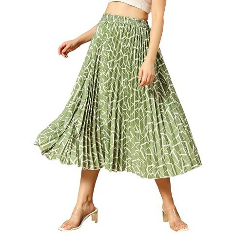 Kzully Crepe Western Skirt Light Green