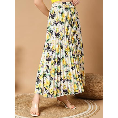 Kzully Crepe Western Skirt White