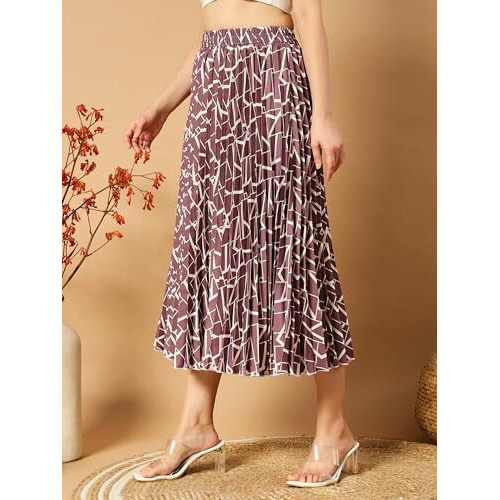 Kzully Crepe Western Skirt Purple