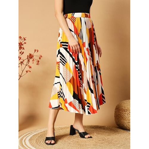 Kzully Crepe Western Skirt White