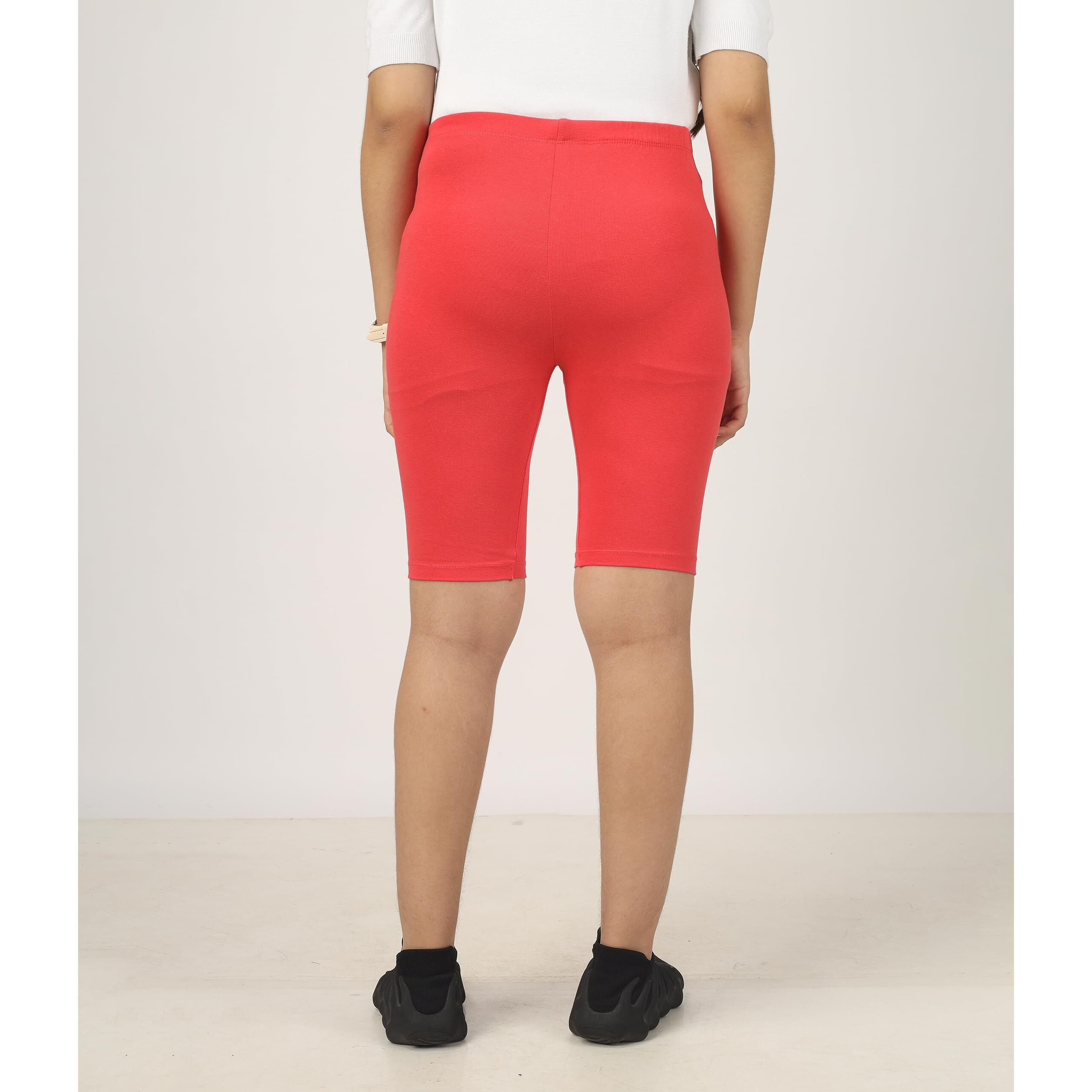 Kyda Girls's Stretchable Anti Bacterial Cycling Shorts, Yoga & Workout Gym Shorts (Orange 11-12 Yr)