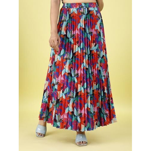 Kzully Crepe Western Women's Skirts Multicolour
