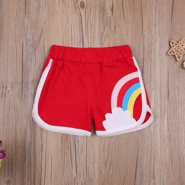 Kyda Kids Girls Cotton Plain Regular Fit Shorts - Multicolor (Pack Of 2)(Fff-Emb-C6-12-18M)