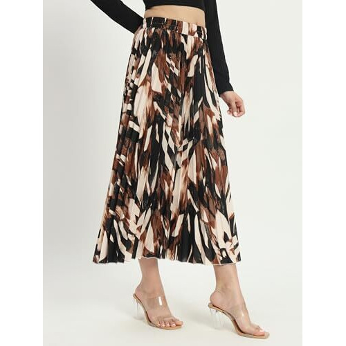 Kzully Crepe Western Women's Skirts Olive